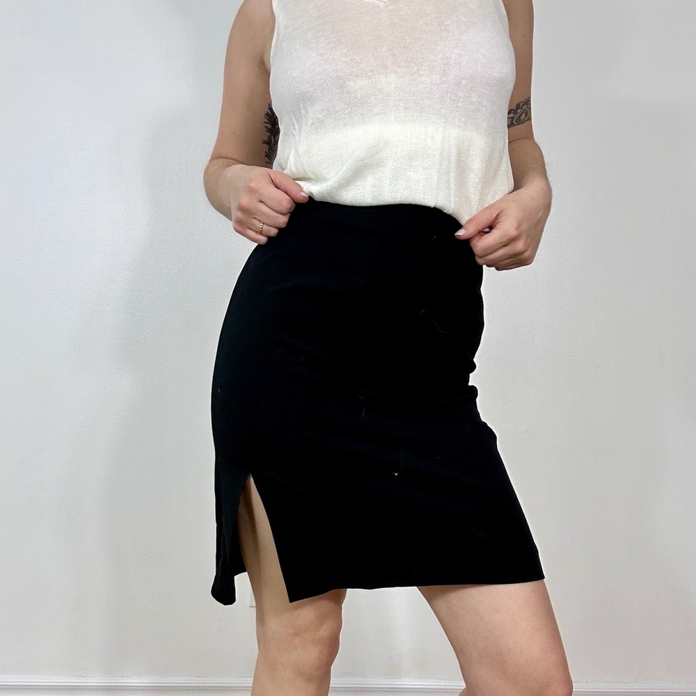 *Black Mini Pencil Skirt